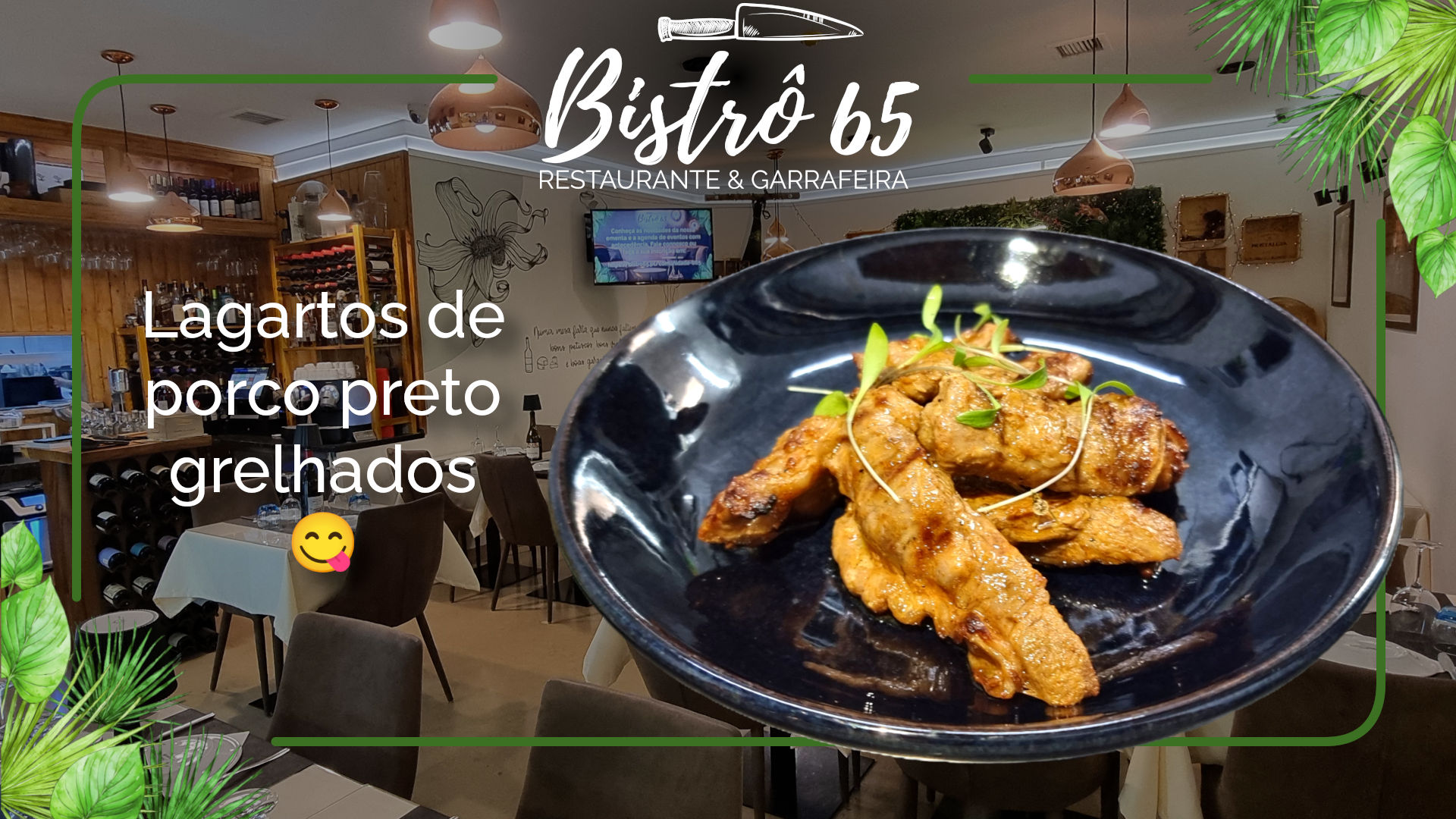 Lagartos de porco preto grelhados