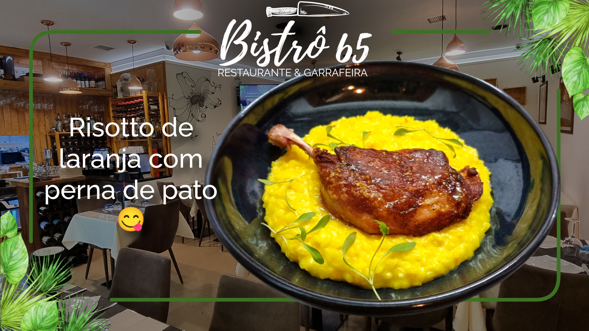 Risotto de laranja com perna de pato