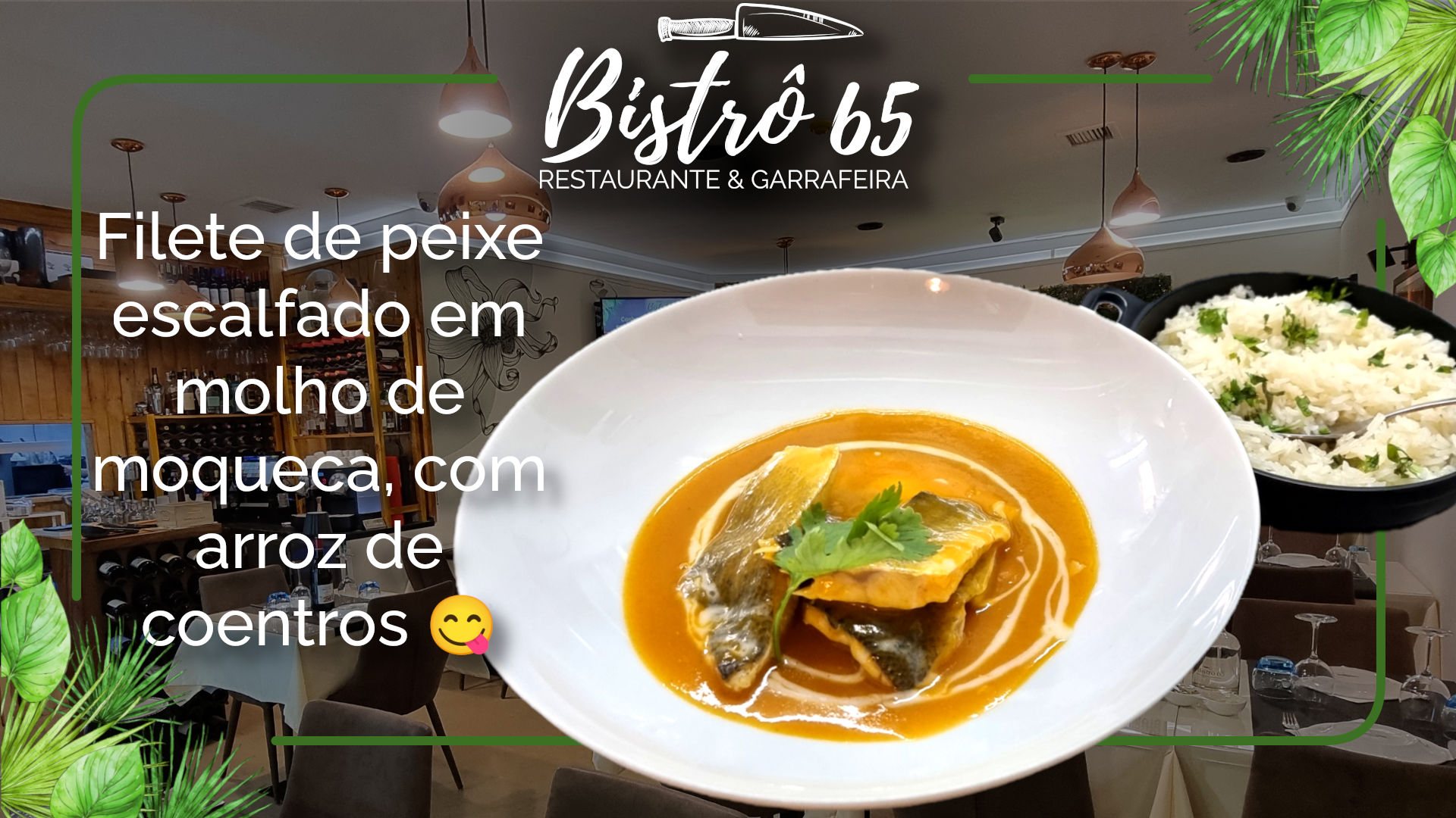 Filete de peixe escalfado em molho de moqueca